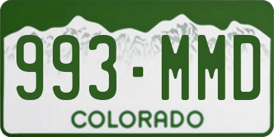 CO license plate 993MMD