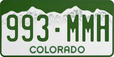 CO license plate 993MMH
