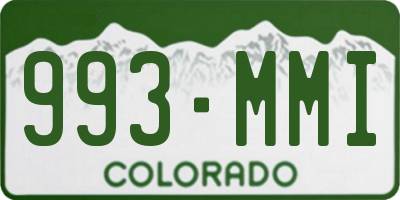 CO license plate 993MMI
