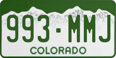 CO license plate 993MMJ