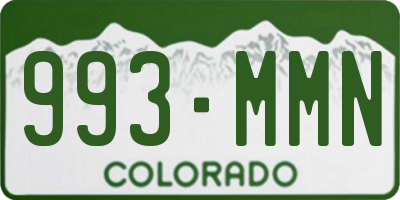 CO license plate 993MMN