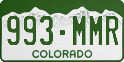 CO license plate 993MMR