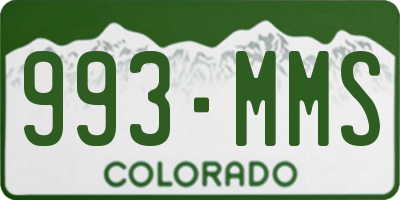 CO license plate 993MMS