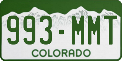CO license plate 993MMT