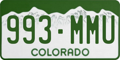 CO license plate 993MMU