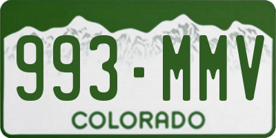 CO license plate 993MMV