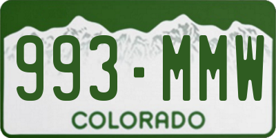 CO license plate 993MMW