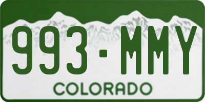 CO license plate 993MMY