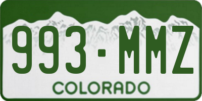 CO license plate 993MMZ