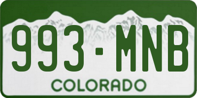 CO license plate 993MNB