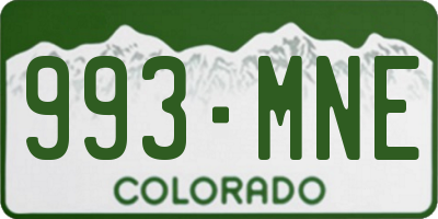 CO license plate 993MNE
