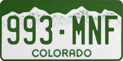CO license plate 993MNF