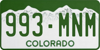 CO license plate 993MNM