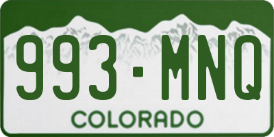 CO license plate 993MNQ