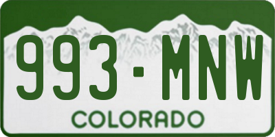 CO license plate 993MNW