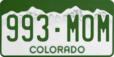 CO license plate 993MOM