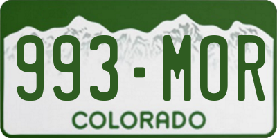 CO license plate 993MOR