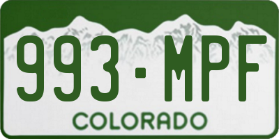 CO license plate 993MPF