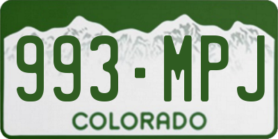 CO license plate 993MPJ