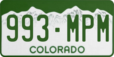 CO license plate 993MPM