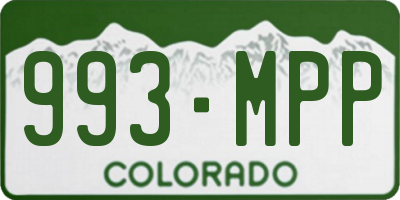 CO license plate 993MPP