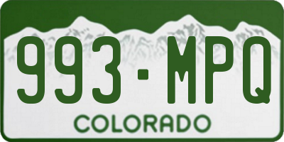CO license plate 993MPQ