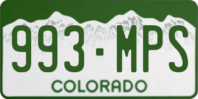 CO license plate 993MPS