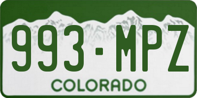 CO license plate 993MPZ