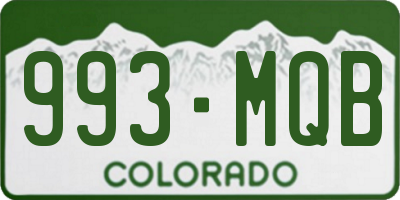CO license plate 993MQB