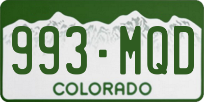 CO license plate 993MQD
