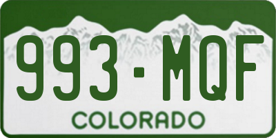 CO license plate 993MQF