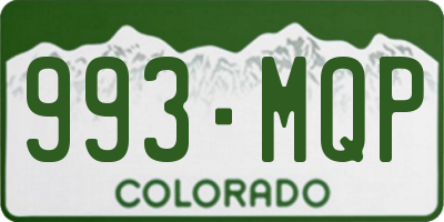 CO license plate 993MQP