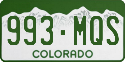 CO license plate 993MQS