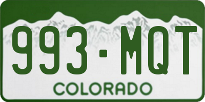 CO license plate 993MQT