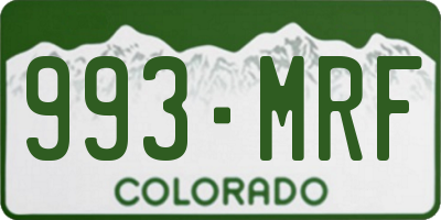 CO license plate 993MRF