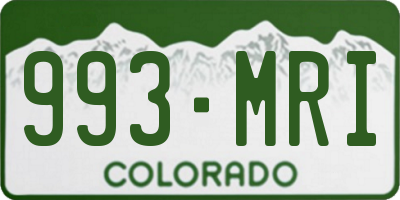 CO license plate 993MRI