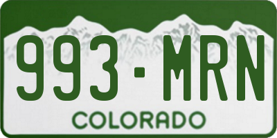 CO license plate 993MRN