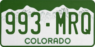 CO license plate 993MRQ