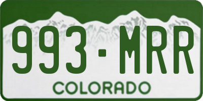 CO license plate 993MRR