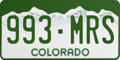 CO license plate 993MRS