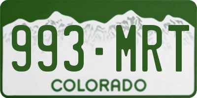 CO license plate 993MRT