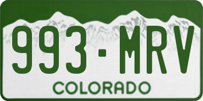 CO license plate 993MRV