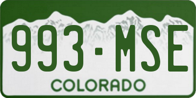 CO license plate 993MSE