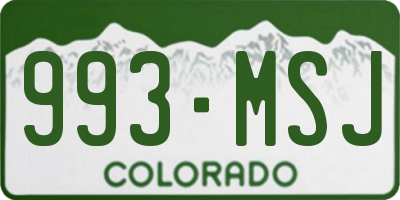 CO license plate 993MSJ