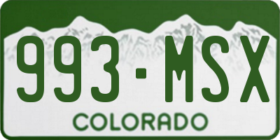 CO license plate 993MSX