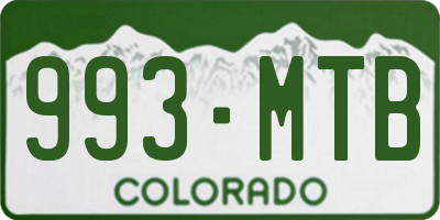 CO license plate 993MTB