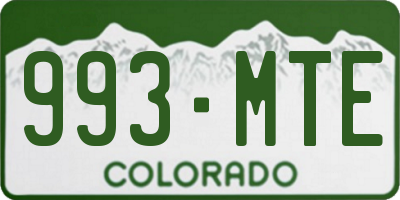 CO license plate 993MTE