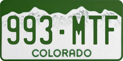 CO license plate 993MTF