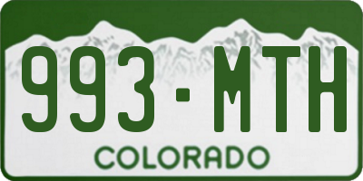 CO license plate 993MTH