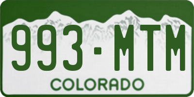 CO license plate 993MTM